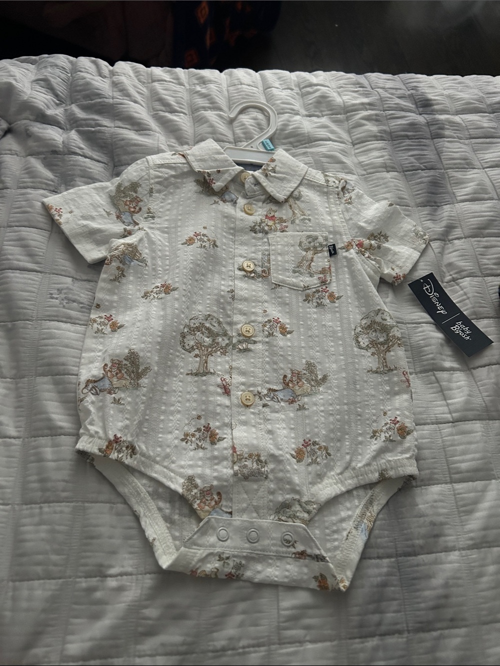 Disney Cream Floral & Tree Print One-Piece Bodysuit